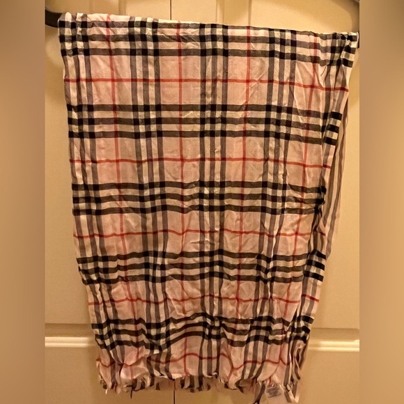 Burberry Pink Duo Pattered Wool Scarf - Picture 1 of 4
